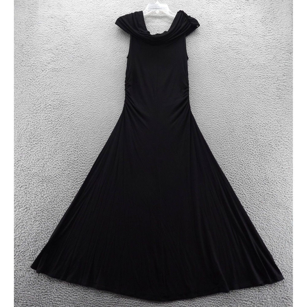 Fifteen Twents Black Ruched Off The Shoulder Maxi Dress Size Large Knit NEW‎